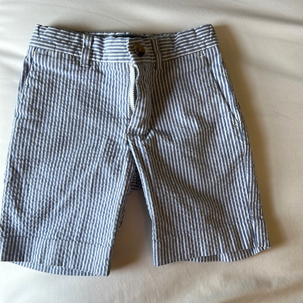 Boys Ralph Lauren polo shorts striped  blue and white.